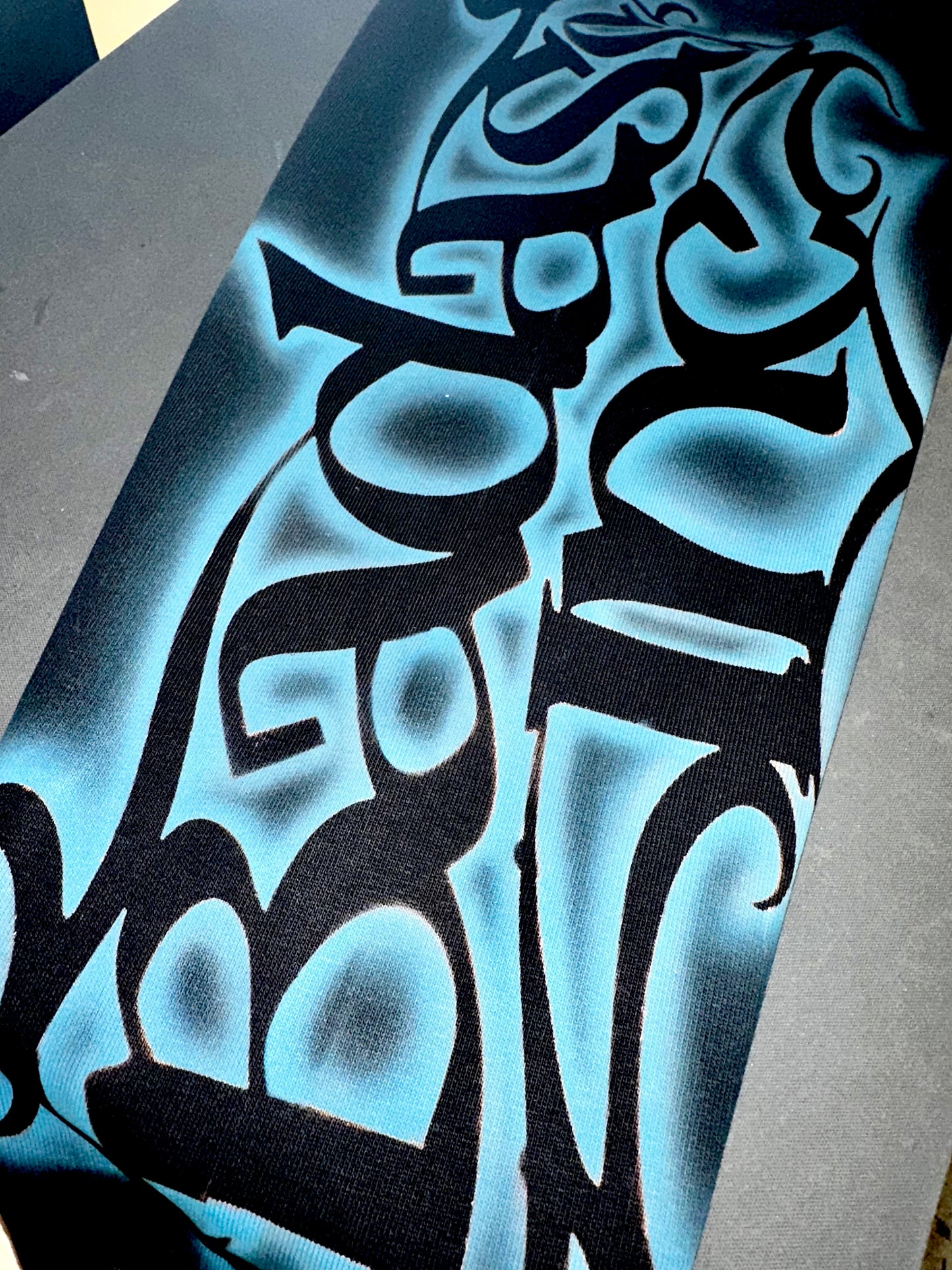 1/1 Airbrush Logo Hoodie - Blue