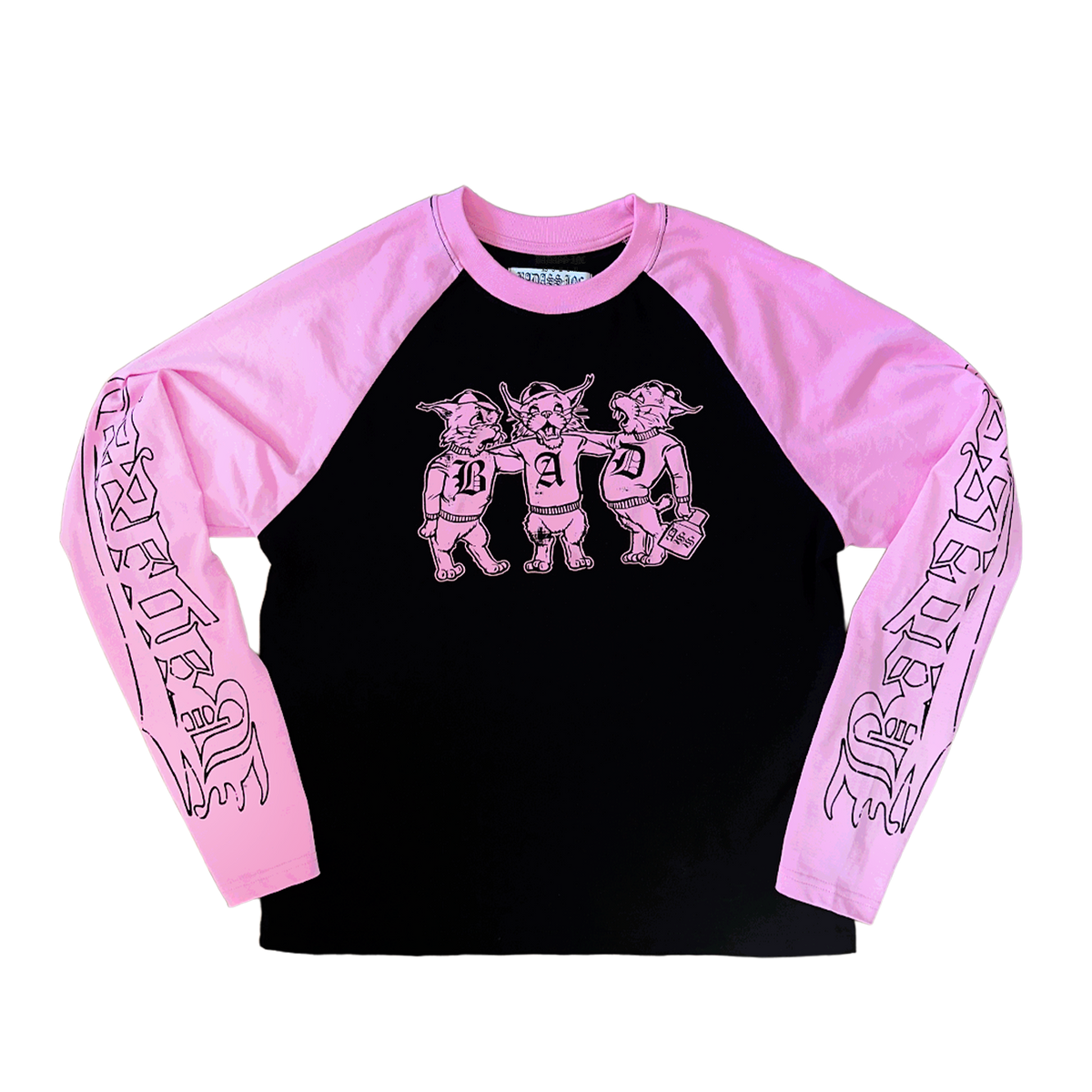 Raglan Longsleeve Pink / Black