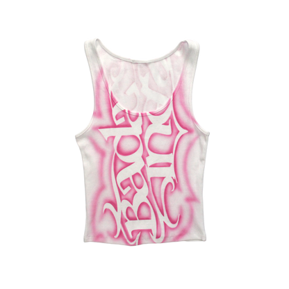 1/1 Stencil Top White/Pink