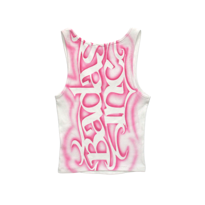 1/1 Stencil Top White/Pink