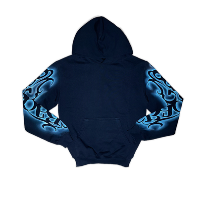 1/1 Airbrush Logo Hoodie - Blue