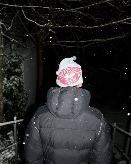 Beanie Grey / Red Logo