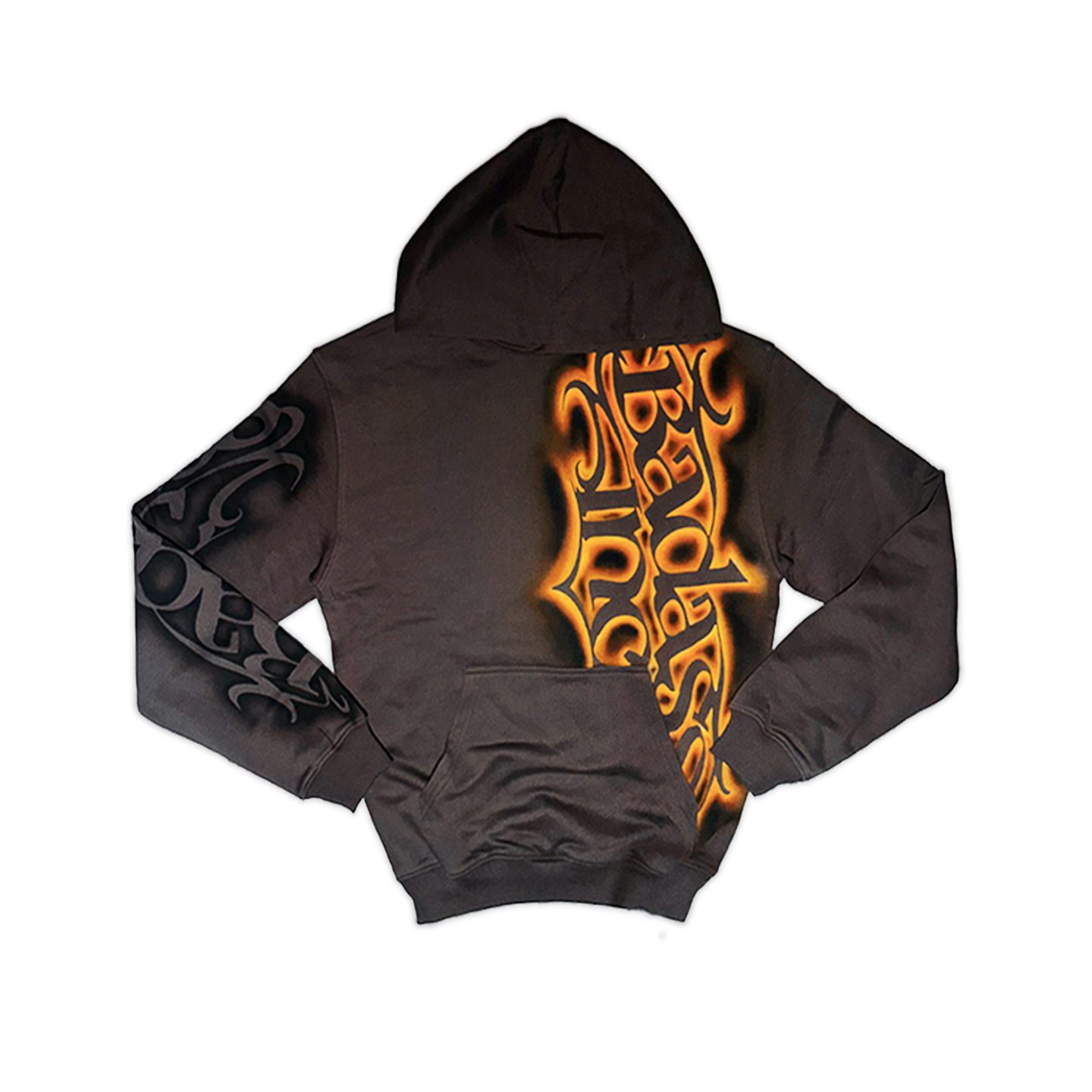 1/1 Airbrush Logo Hoodie - Brown / orange
