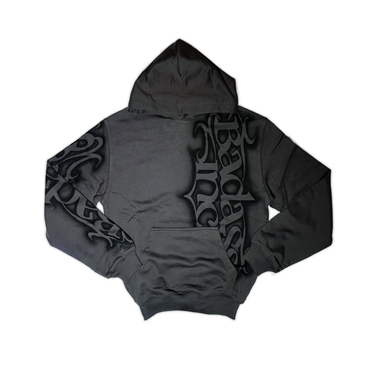 1/1 Airbrush Logo Hoodie - Washed Black / Black