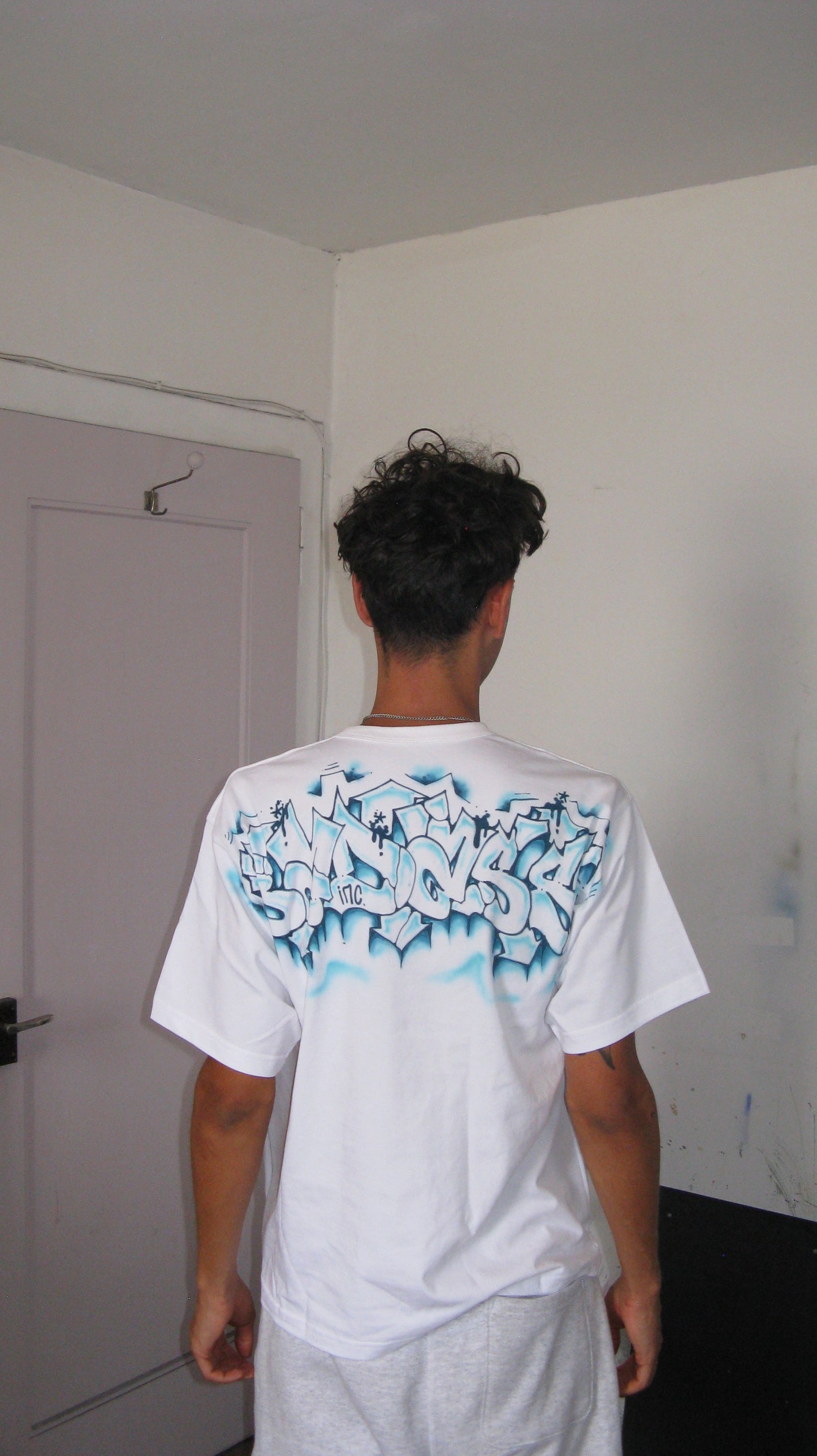 1/1 Airbrush T-Shirt S Turquoise Backpiece