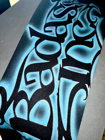 1/1 Airbrush Logo Hoodie - Blue