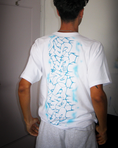 1/1 Airbrush T-Shirt S Turquoise / Blue Backpiece