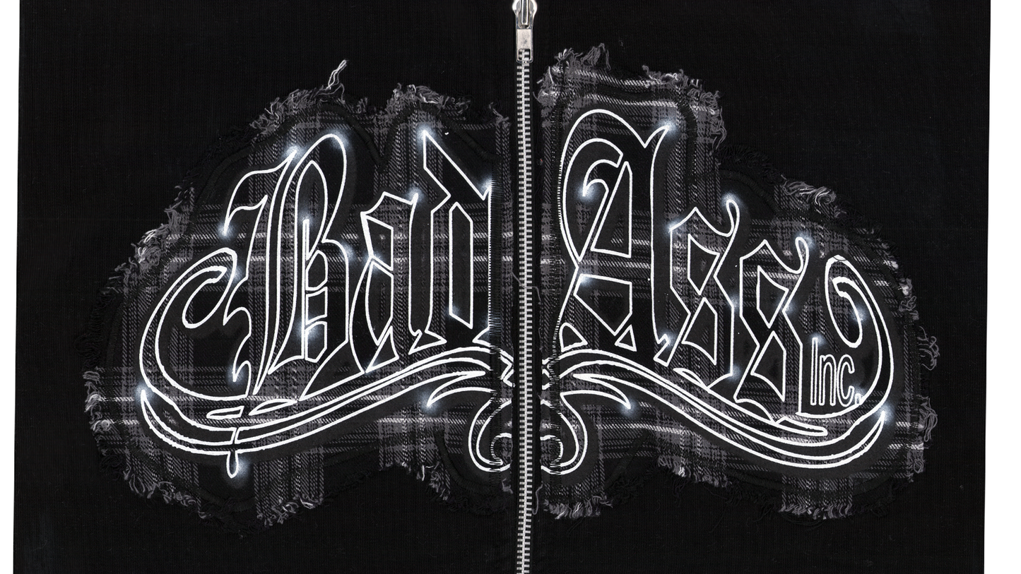 Zip-Up Hoodie Patchwork Black/Black 1