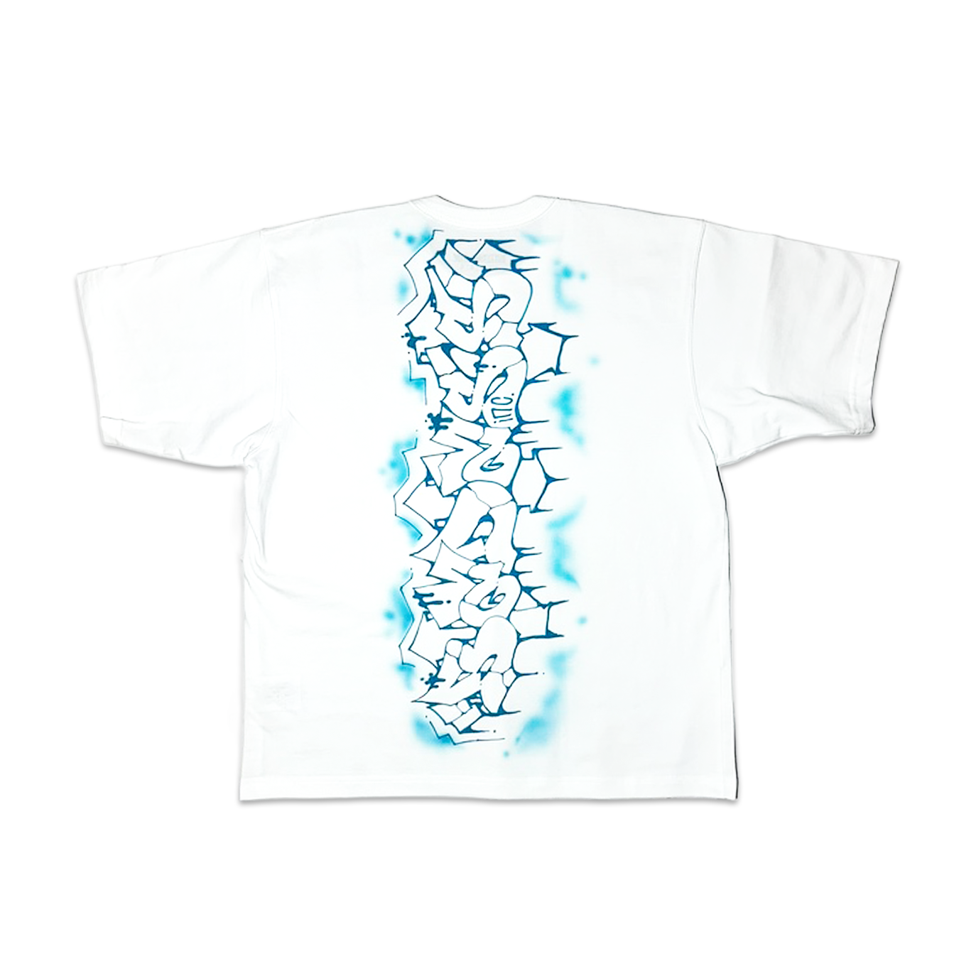 1/1 Airbrush T-Shirt S Turquoise / Blue Backpiece