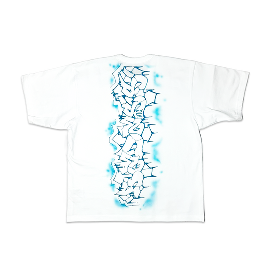 1/1 Airbrush T-Shirt S Turquoise / Blue Backpiece